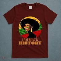 I Am Black History Stylish Black African American Woman T-Shirt thumb 5