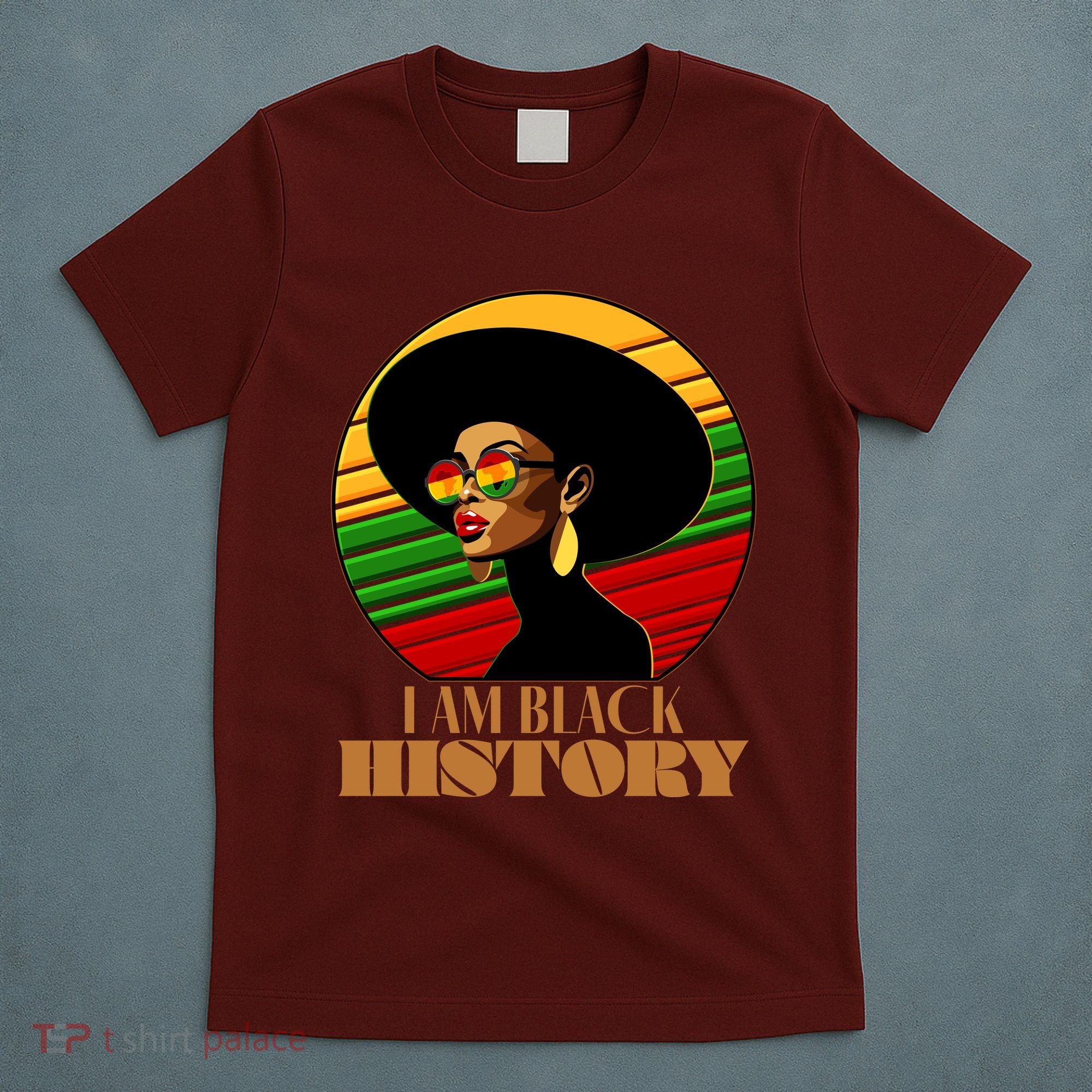 I Am Black History Stylish Black African American Woman T-Shirt