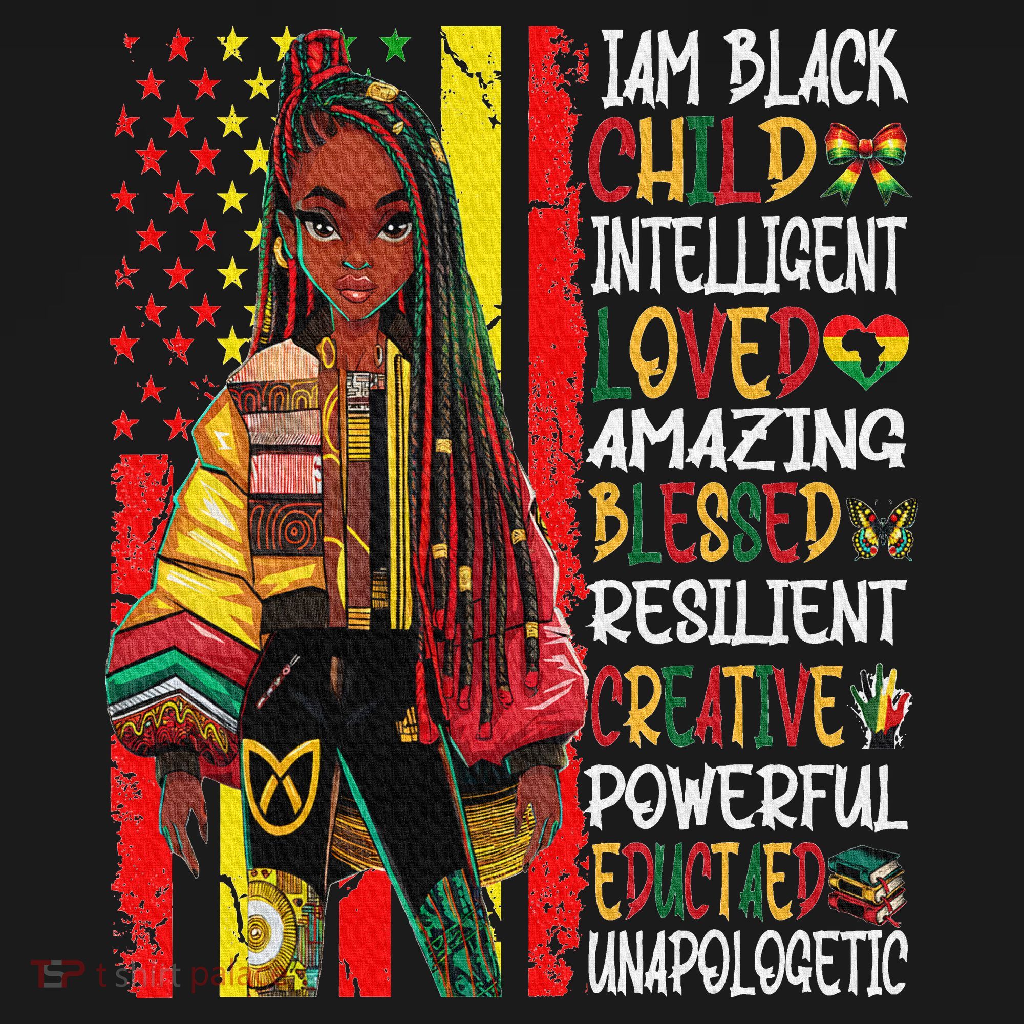 I Am Black Child History Month African American Toddler T-Shirt