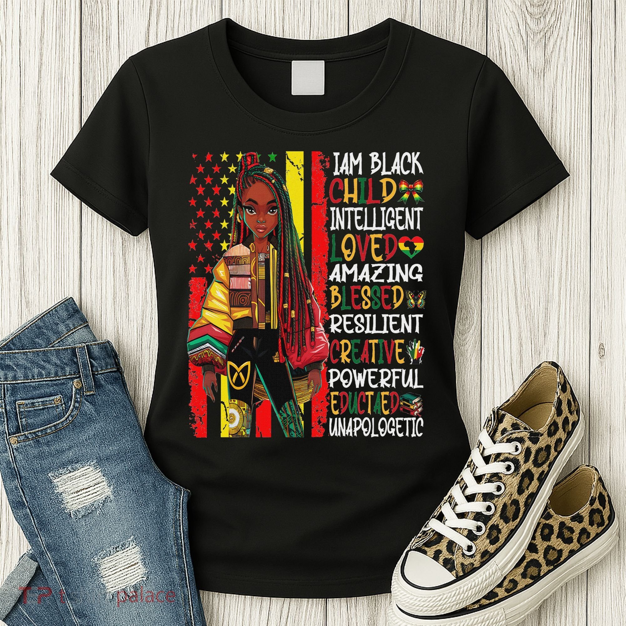I Am Black Child History Month African American Women's T-Shirt