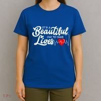 ItS A Beautiful Day To Save Lives Funny Nurse Careers Nurse Gift T-Shirt thumb 4