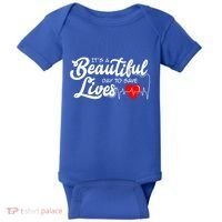 ItS A Beautiful Day To Save Lives Funny Nurse Careers Nurse Gift Baby Bodysuit thumb 0