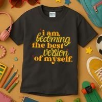 I Am Becoming The Best Version Of Myself Positive Quote Kids T-Shirt thumb 3