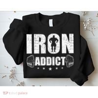 Iron Addict Bodybuilding Weightlifting Workout Sweatshirt thumb 2