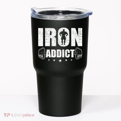 Iron Addict Bodybuilding Weightlifting Workout Tumbler