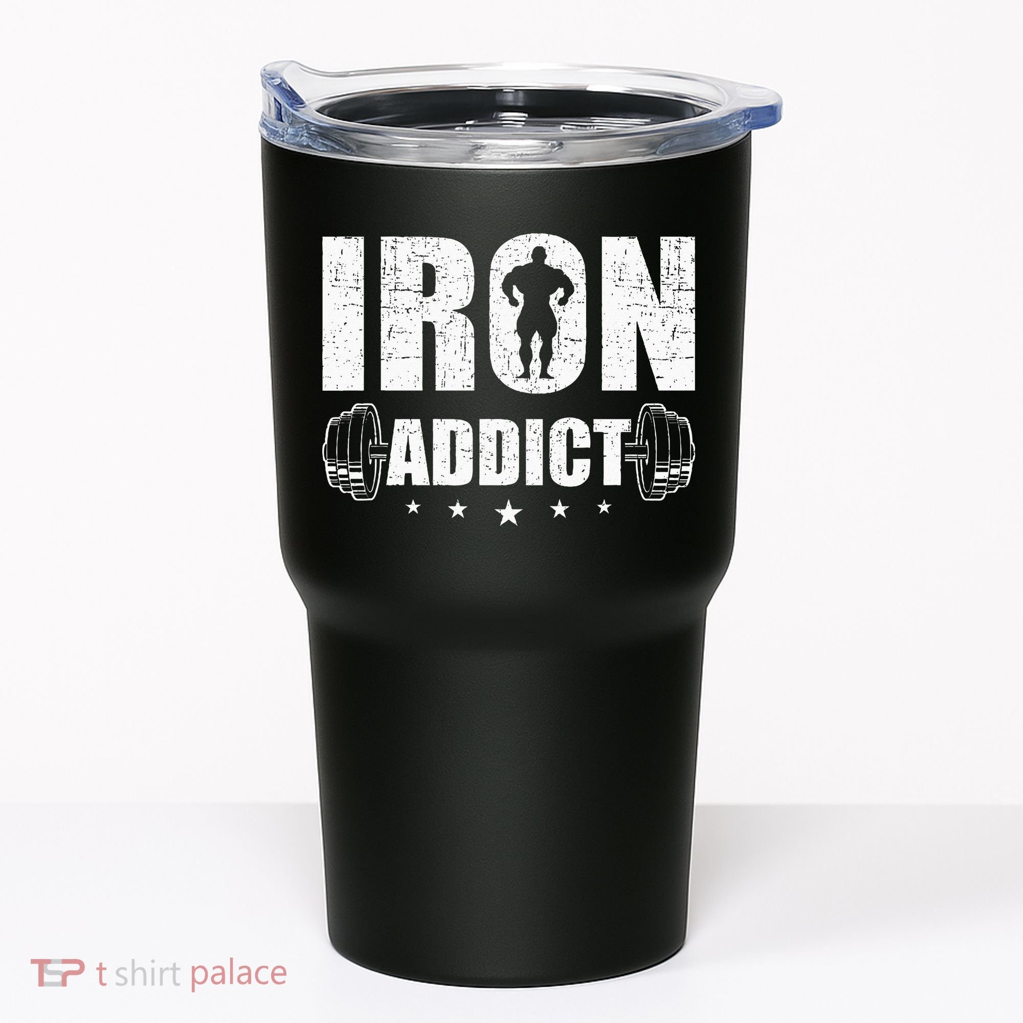 Iron Addict Bodybuilding Weightlifting Workout Tumbler