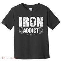 Iron Addict Bodybuilding Weightlifting Workout Toddler T-Shirt thumb 0