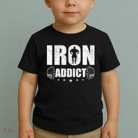 Iron Addict Bodybuilding Weightlifting Workout Toddler T-Shirt thumb 2
