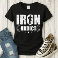 Iron Addict Bodybuilding Weightlifting Workout Women's T-Shirt thumb 3