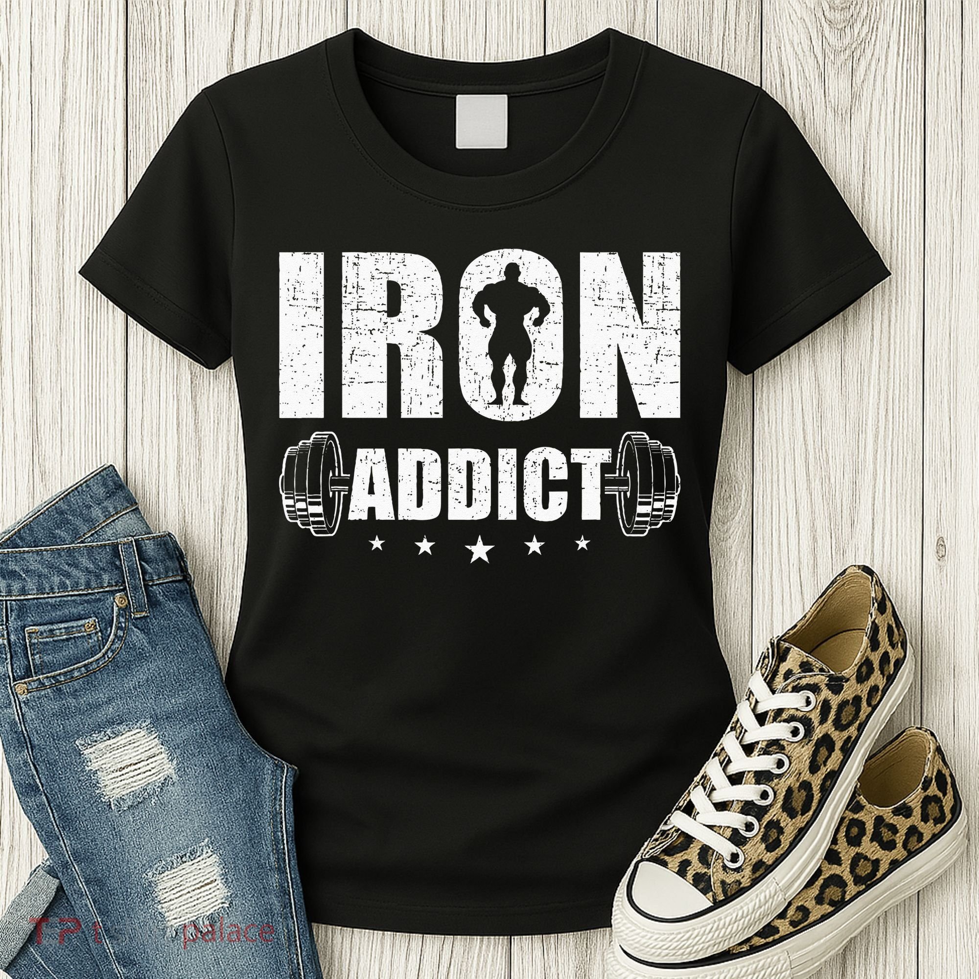 Iron Addict Bodybuilding Weightlifting Workout Women's T-Shirt