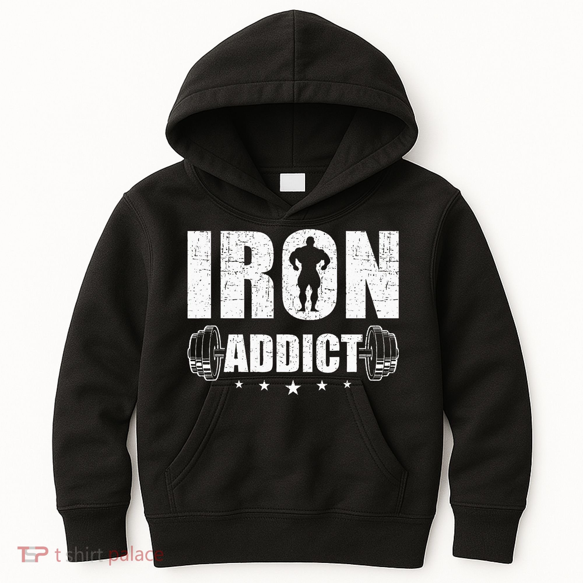Iron Addict Bodybuilding Weightlifting Workout Kids Hoodie