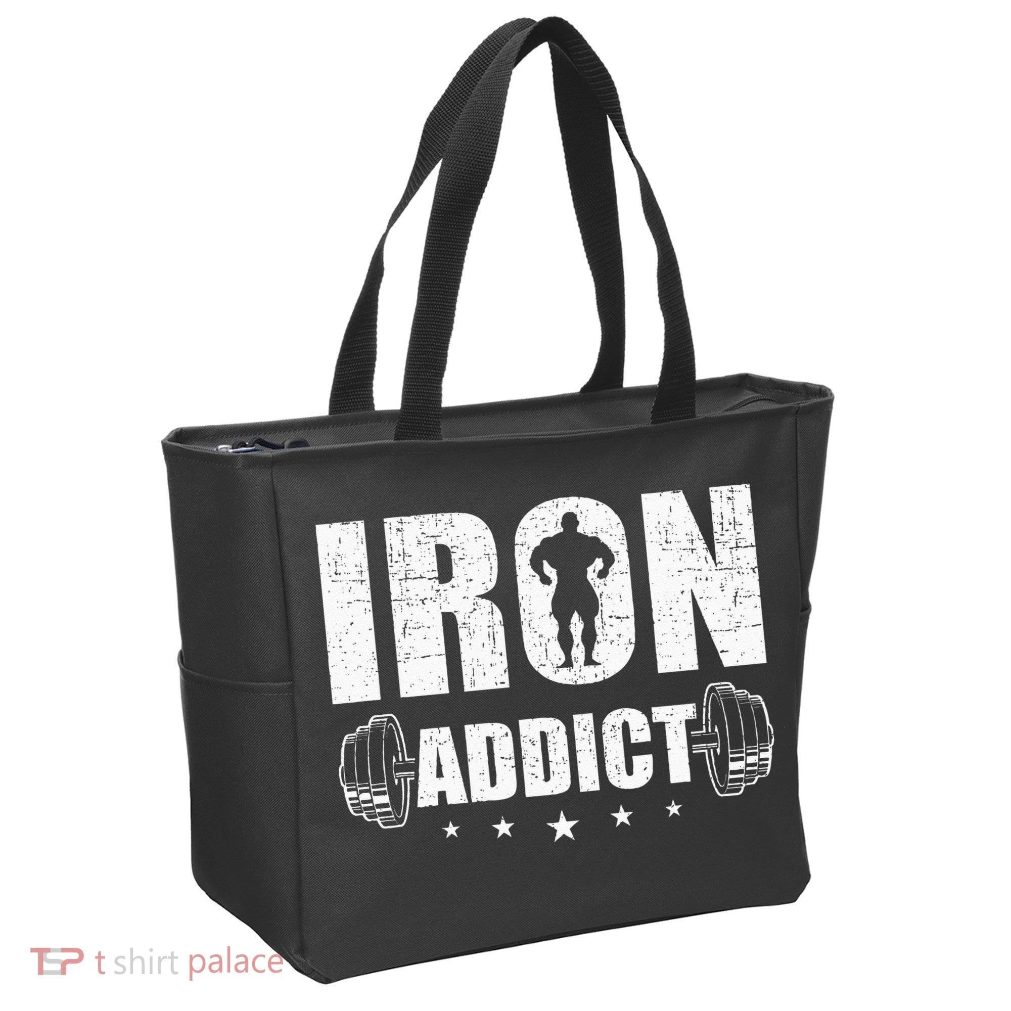 Iron Addict Bodybuilding Weightlifting Workout Tote Bag