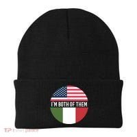 I Am Both Of Them American And Italian Flags Beanie thumb 0