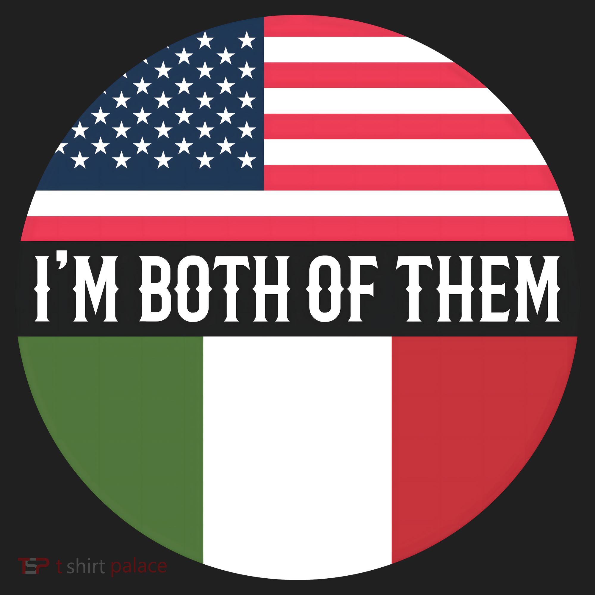 I Am Both Of Them American And Italian Flags Beanie