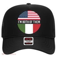 I Am Both Of Them American And Italian Flags Hat thumb 0