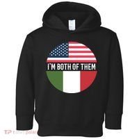 I Am Both Of Them American And Italian Flags Toddler Hoodie thumb 0