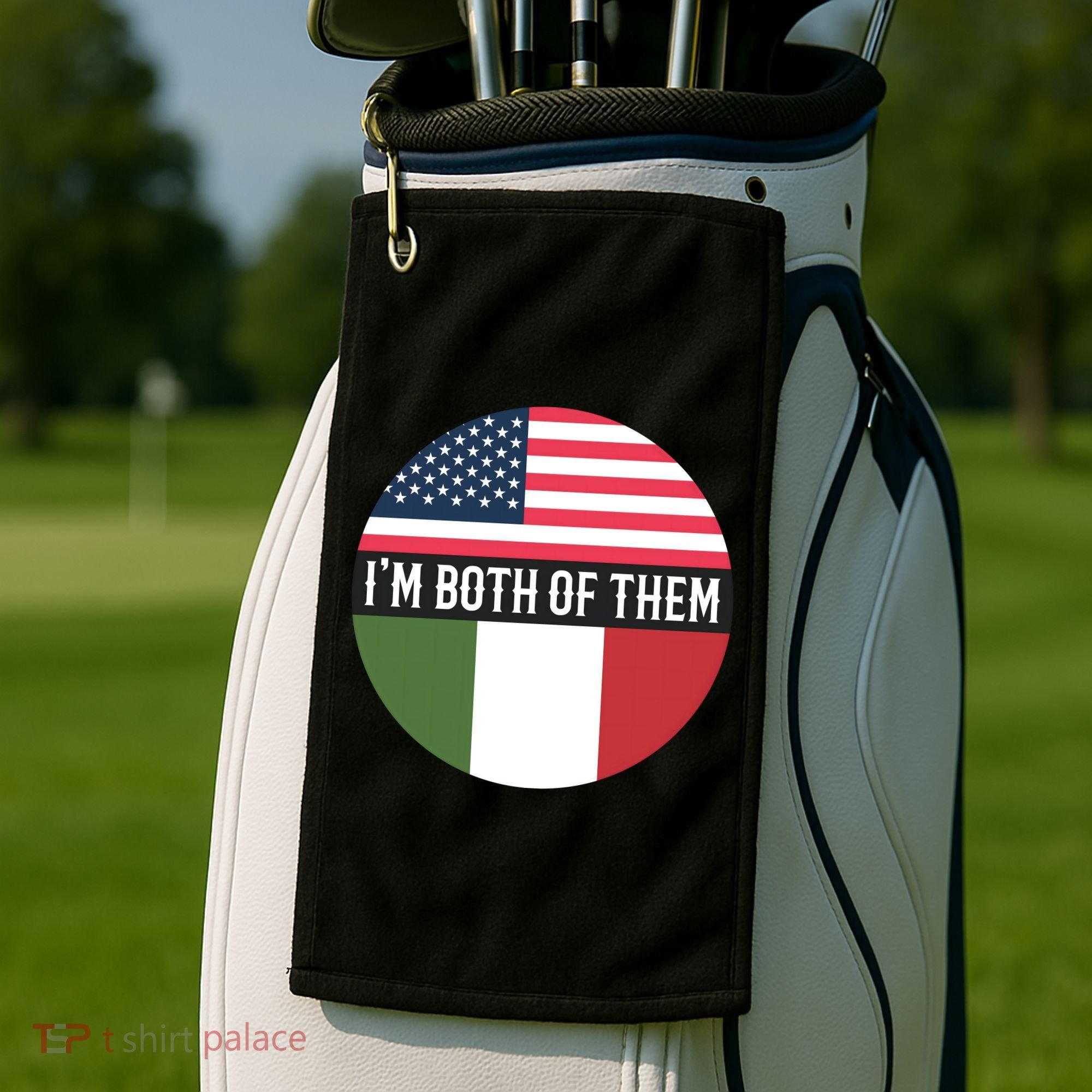 I Am Both Of Them American And Italian Flags Golf Towel