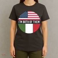 I Am Both Of Them American And Italian Flags T-Shirt thumb 4
