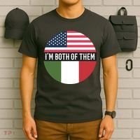 I Am Both Of Them American And Italian Flags T-Shirt thumb 6