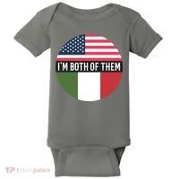 I Am Both Of Them American And Italian Flags Baby Bodysuit thumb 0