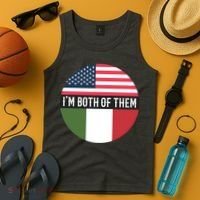I Am Both Of Them American And Italian Flags Tank Top thumb 4