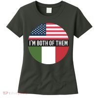 I Am Both Of Them American And Italian Flags Women's T-Shirt thumb 0