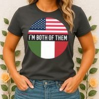 I Am Both Of Them American And Italian Flags Women's T-Shirt thumb 2