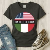 I Am Both Of Them American And Italian Flags Women's T-Shirt thumb 3