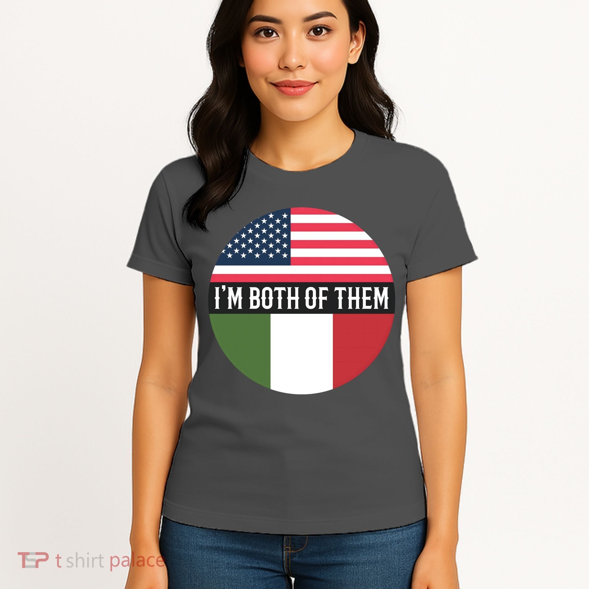 I Am Both Of Them American And Italian Flags Women's T-Shirt