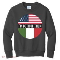 I Am Both Of Them American And Italian Flags Kids Sweatshirt thumb 0