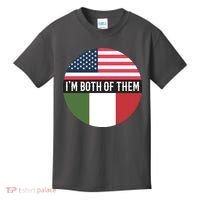 I Am Both Of Them American And Italian Flags Kids T-Shirt thumb 0