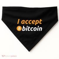 I Accept Bitcoin Funny Crypto Trader BTC Bitcoin Investor USA-Made Doggie Bandana thumb 0