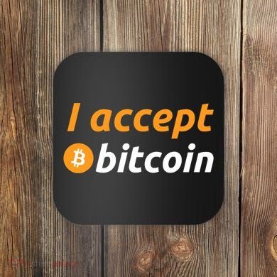 I Accept Bitcoin Funny Crypto Trader BTC Bitcoin Investor Coaster