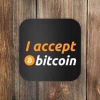 I Accept Bitcoin Funny Crypto Trader BTC Bitcoin Investor Coaster thumb 0