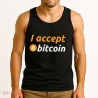 I Accept Bitcoin Funny Crypto Trader BTC Bitcoin Investor Tank Top thumb 3