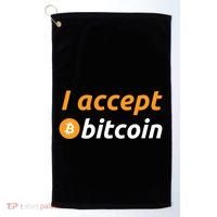 I Accept Bitcoin Funny Crypto Trader BTC Bitcoin Investor Golf Towel thumb 0