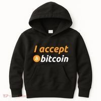 I Accept Bitcoin Funny Crypto Trader BTC Bitcoin Investor Kids Hoodie thumb 0
