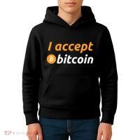 I Accept Bitcoin Funny Crypto Trader BTC Bitcoin Investor Kids Hoodie thumb 4