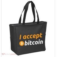 I Accept Bitcoin Funny Crypto Trader BTC Bitcoin Investor Tote Bag thumb 2