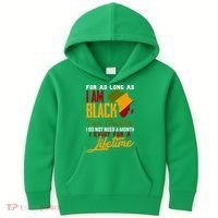 I Am Black History Lifetime Cool Black History Month Kids Hoodie thumb 0