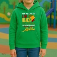 I Am Black History Lifetime Cool Black History Month Kids Hoodie thumb 3