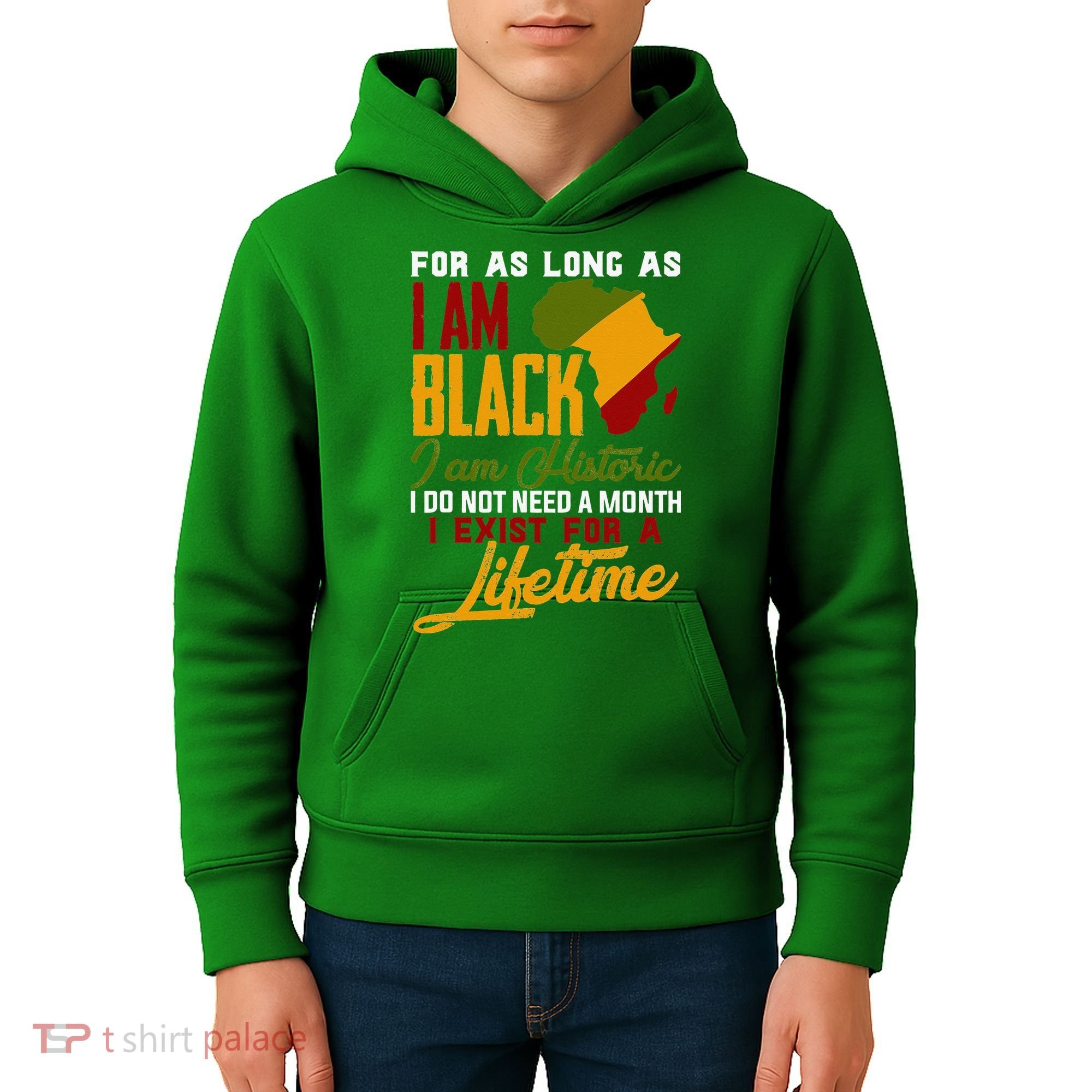 I Am Black History Lifetime Cool Black History Month Kids Hoodie