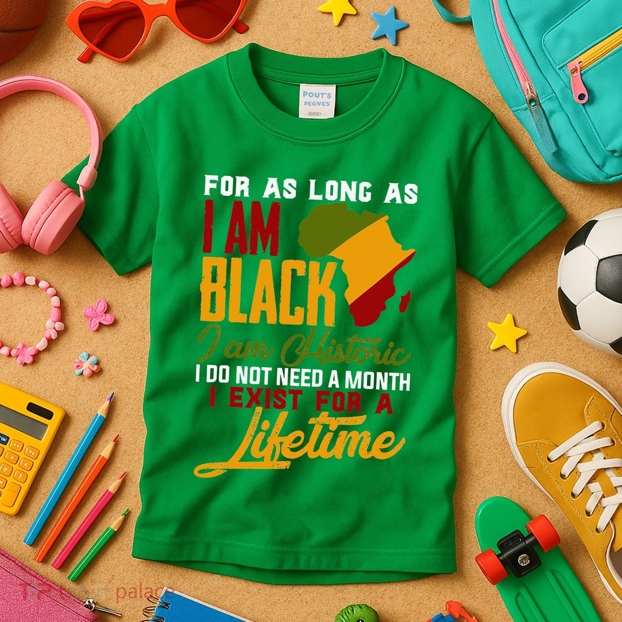I Am Black History Lifetime Cool Black History Month Kids T-Shirt