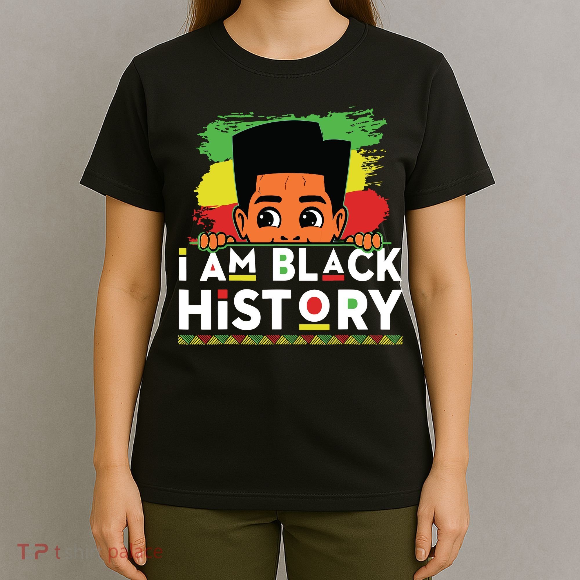 I Am Black History For Boy Black History Month T-Shirt