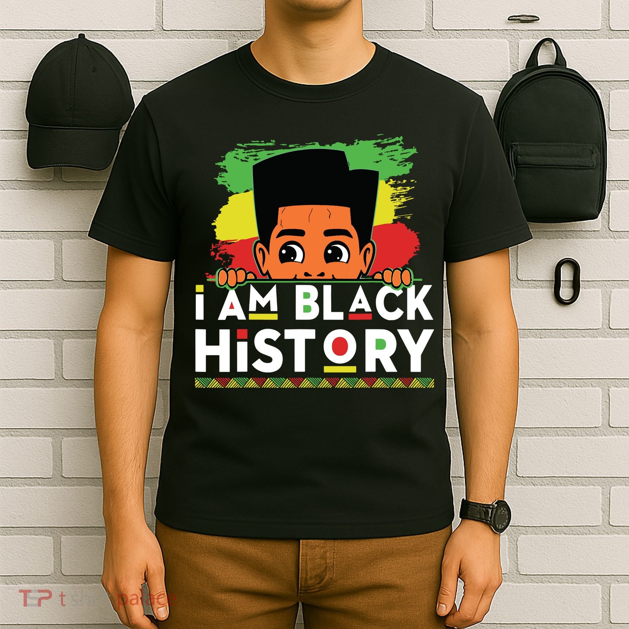 I Am Black History For Boy Black History Month T-Shirt