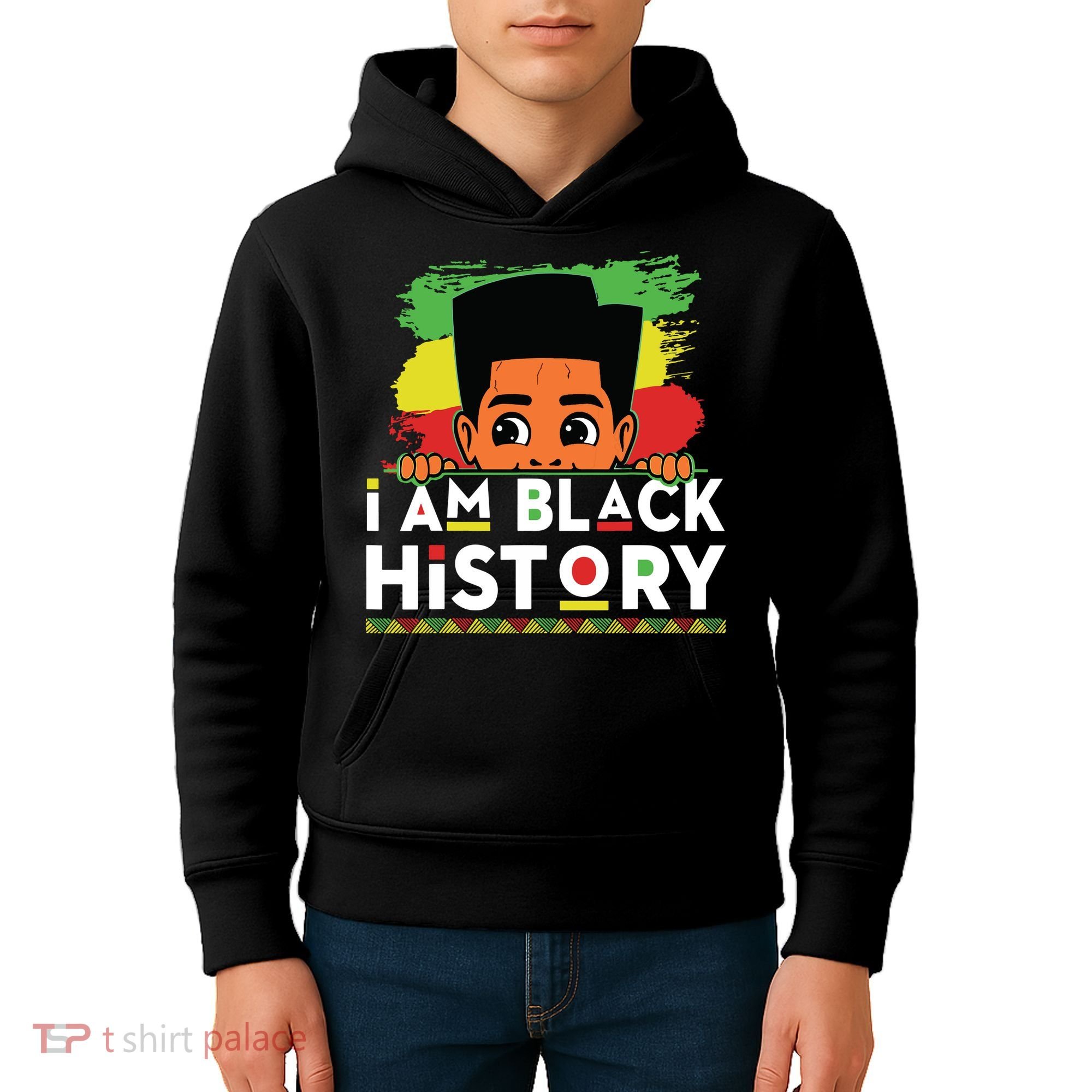 I Am Black History For Boy Black History Month Kids Hoodie