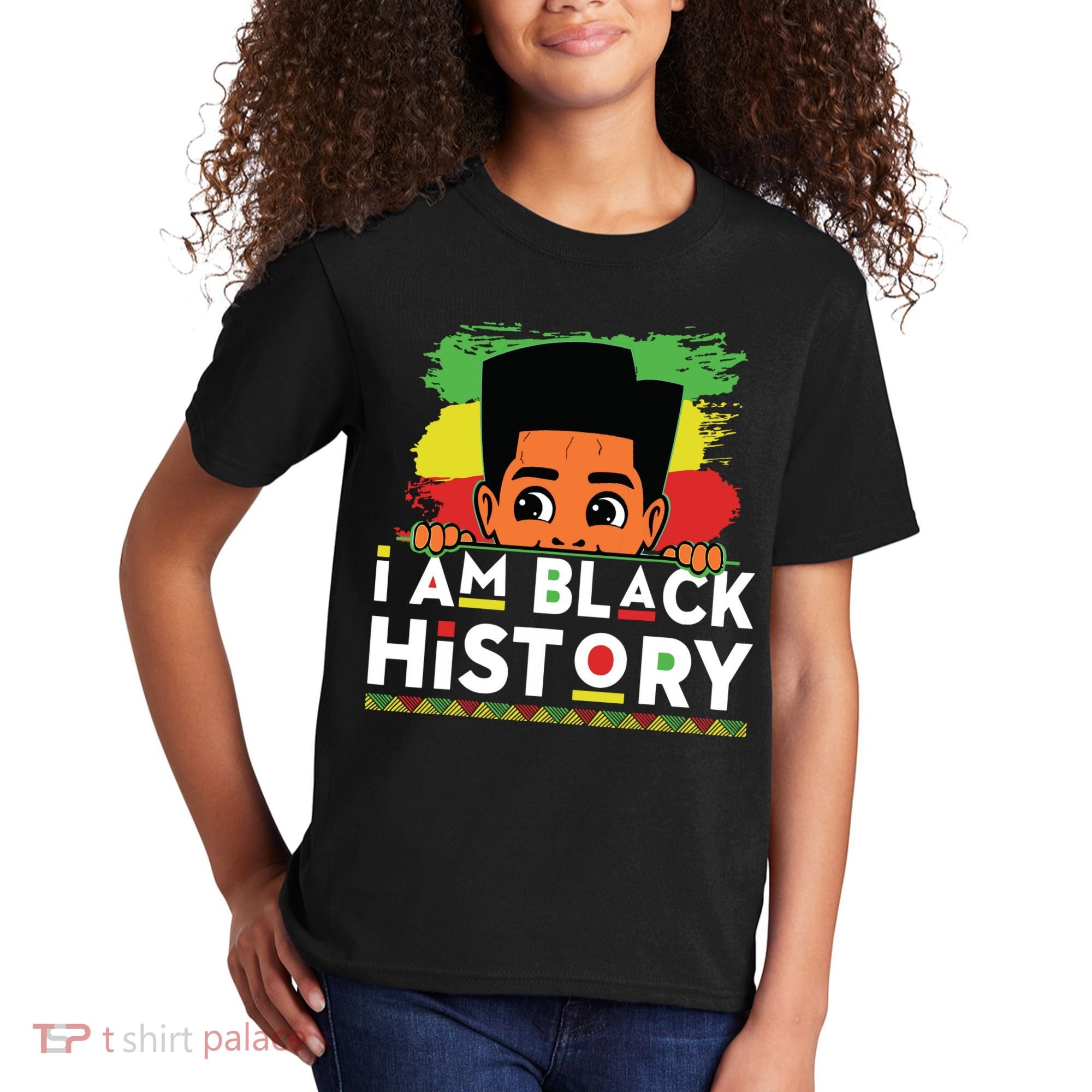 I Am Black History For Boy Black History Month Kids T-Shirt