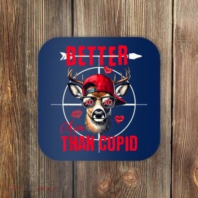 I Aim Better Than Cupid Hunting Valentine’S Day Coaster