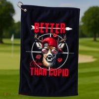 I Aim Better Than Cupid Hunting Valentine’S Day Golf Towel thumb 1