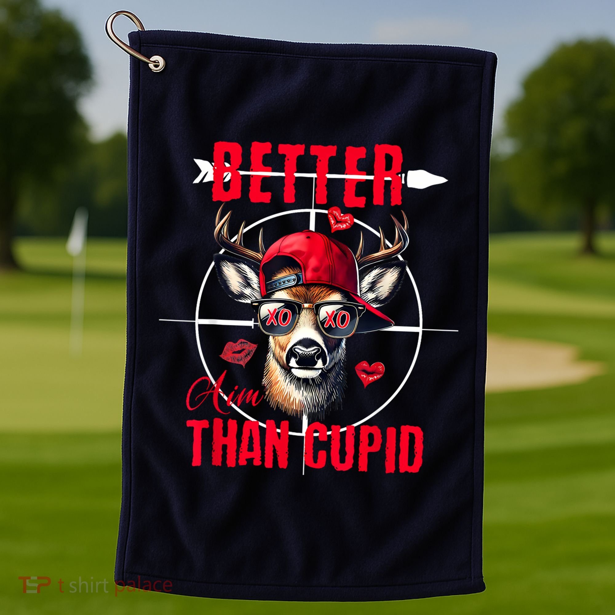 I Aim Better Than Cupid Hunting Valentine’S Day Golf Towel